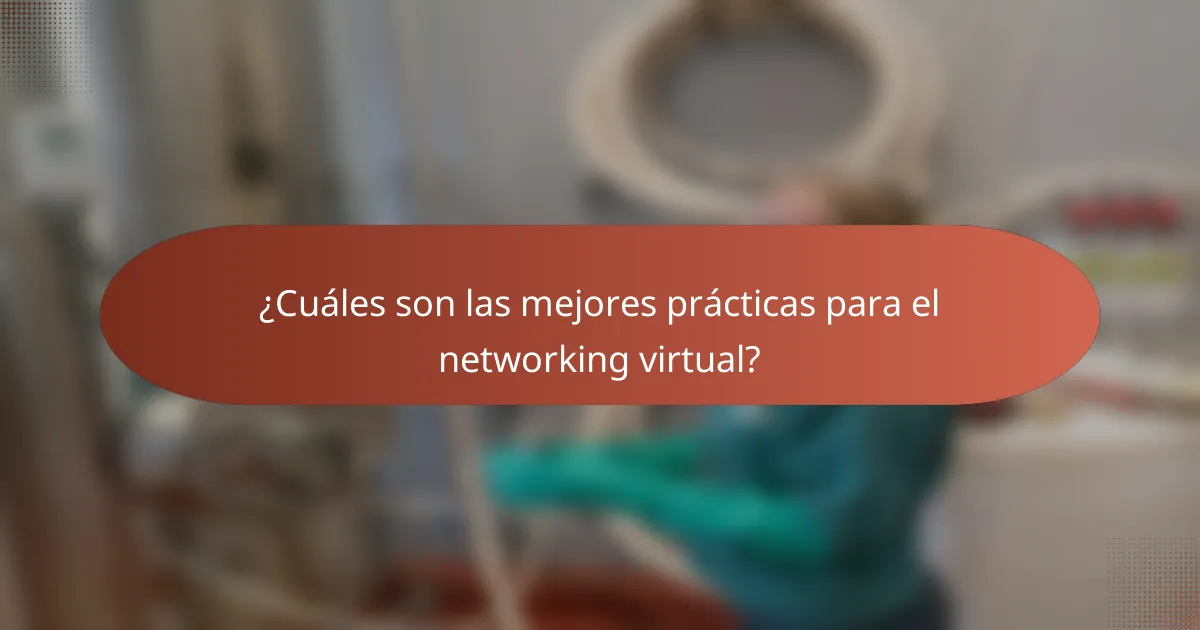¿Cuáles son las mejores prácticas para el networking virtual?