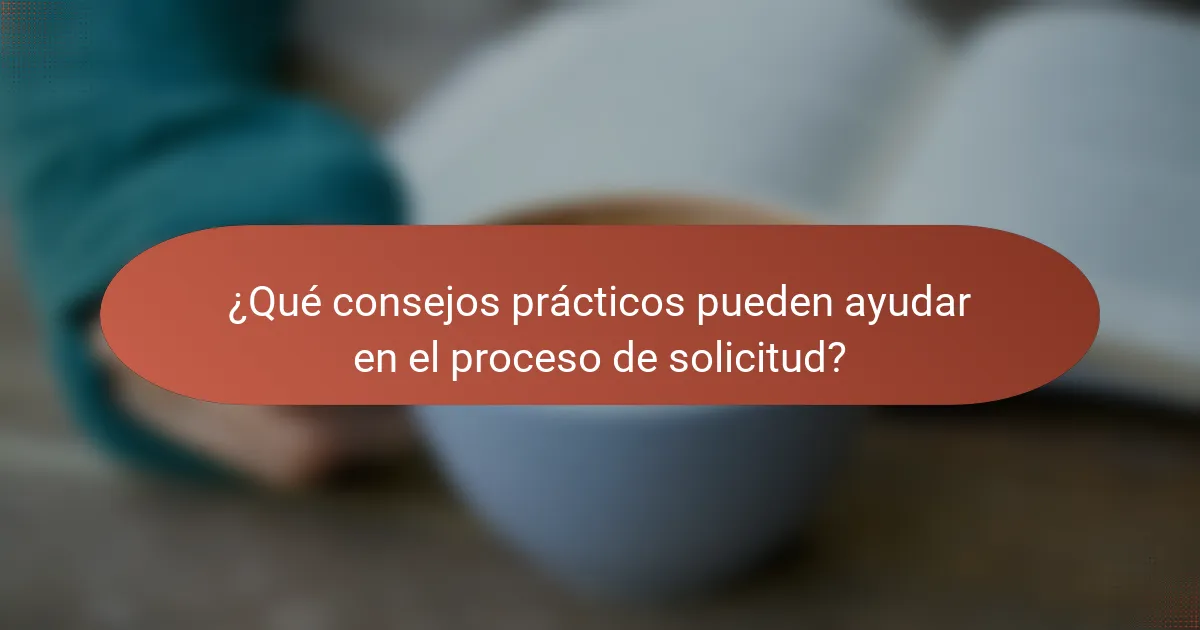 ¿Qué consejos prácticos pueden ayudar en el proceso de solicitud?
