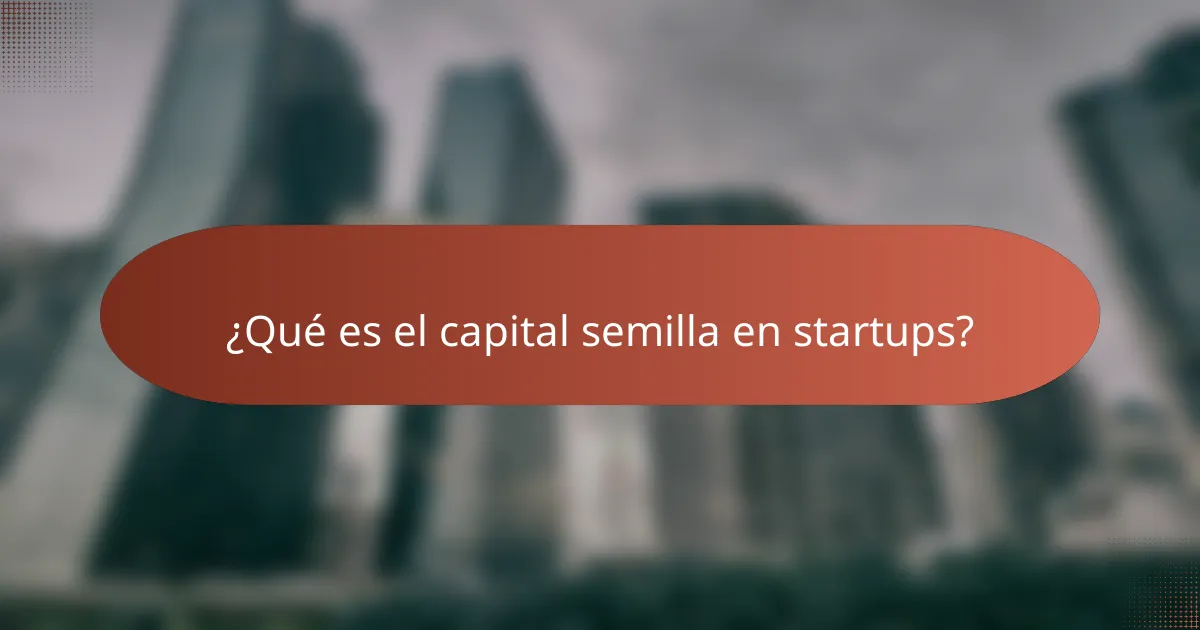 ¿Qué es el capital semilla en startups?