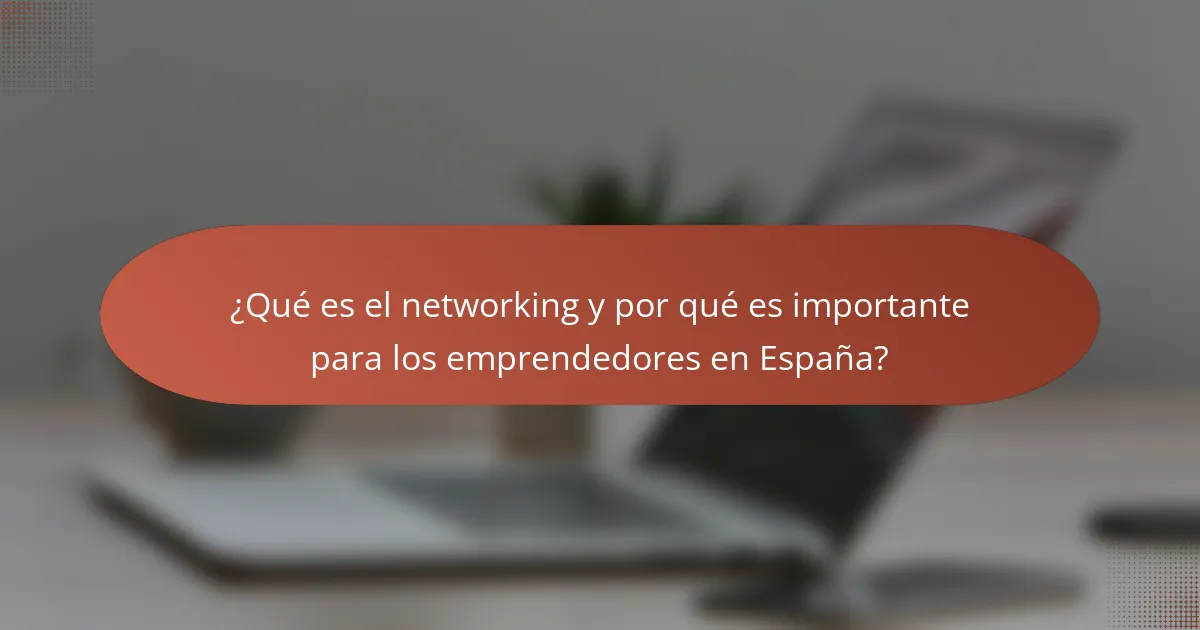¿Qué es el networking y por qué es importante para los emprendedores en España?
