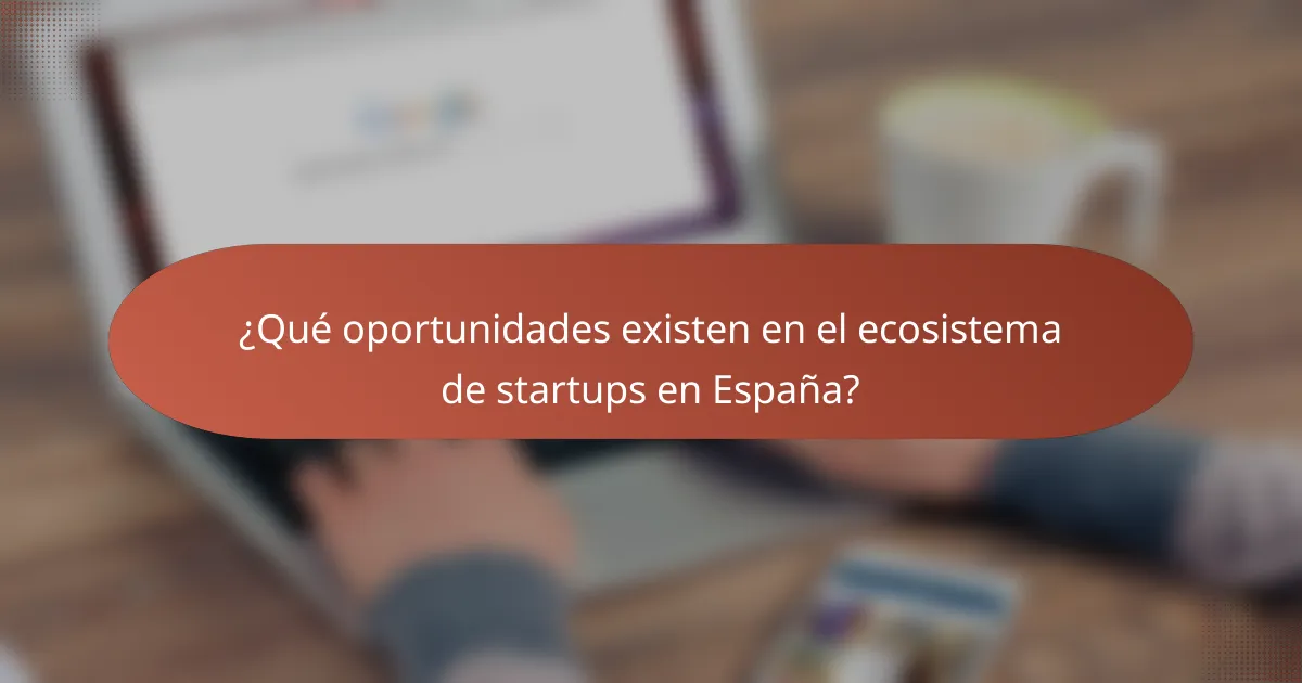¿Qué oportunidades existen en el ecosistema de startups en España?