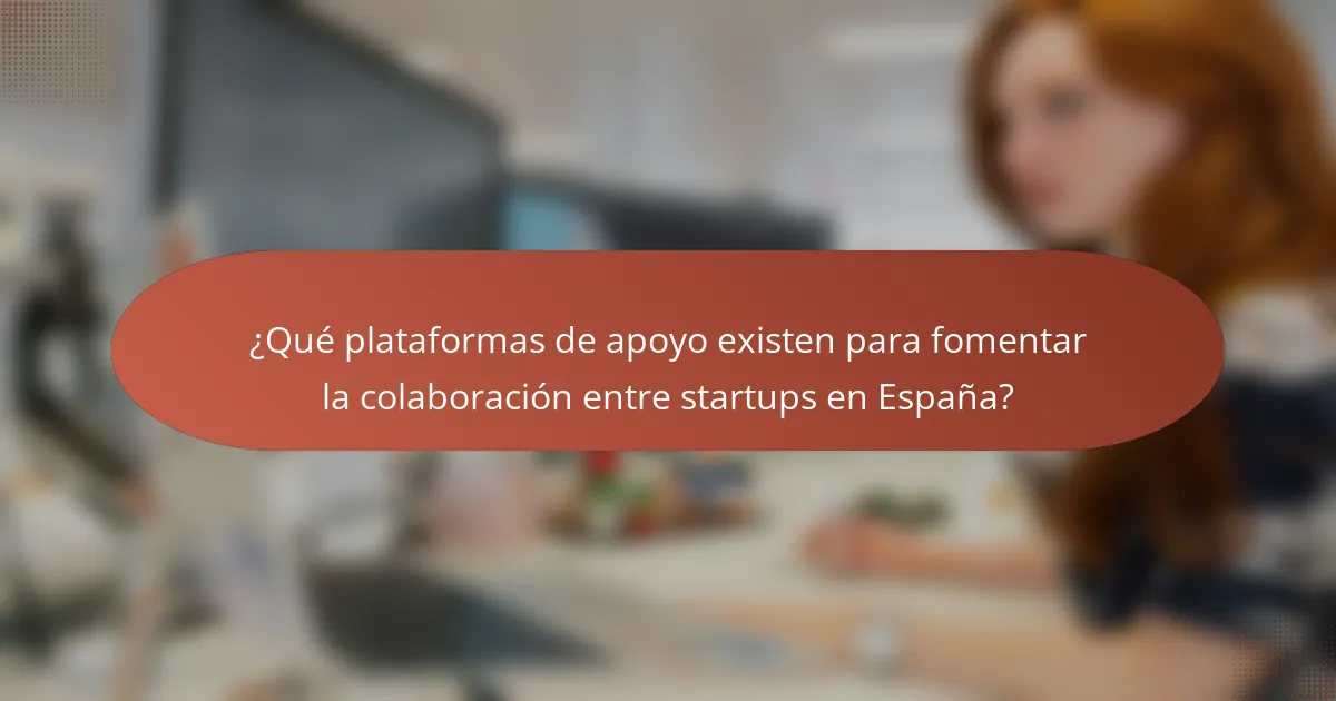¿Qué plataformas de apoyo existen para fomentar la colaboración entre startups en España?