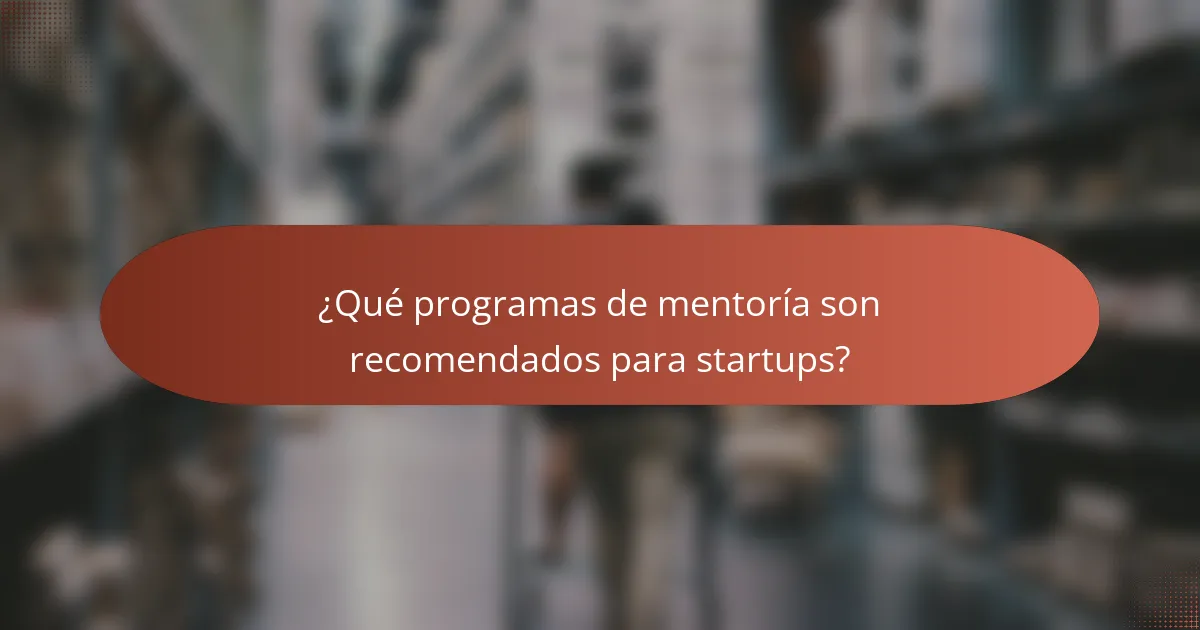 ¿Qué programas de mentoría son recomendados para startups?