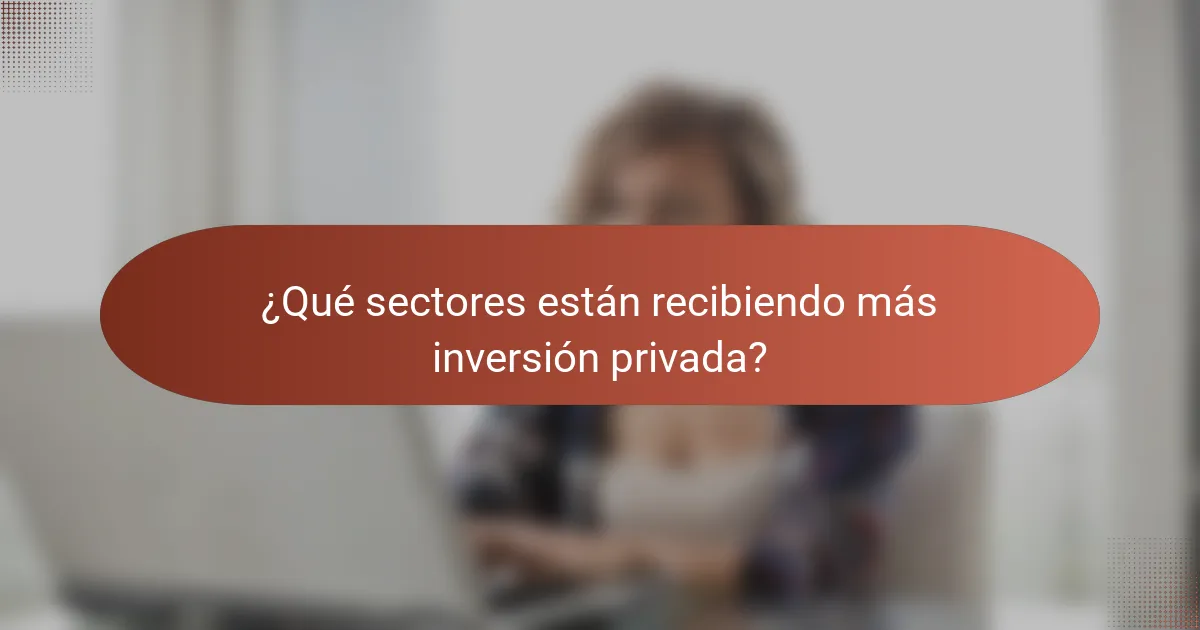 ¿Qué sectores están recibiendo más inversión privada?