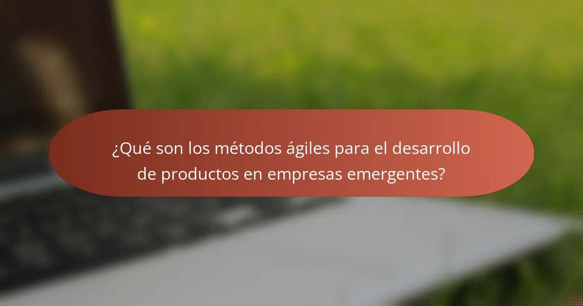¿Qué son los métodos ágiles para el desarrollo de productos en empresas emergentes?
